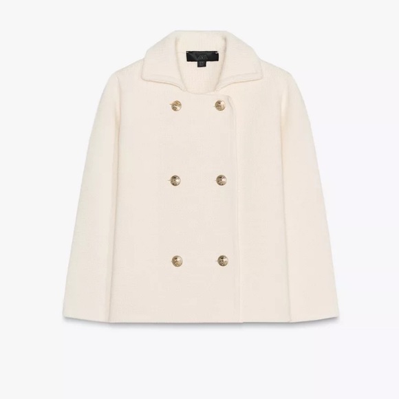 Zara Knit Wrap Jacket Size XL Ecru NWT - Picture 2 of 2